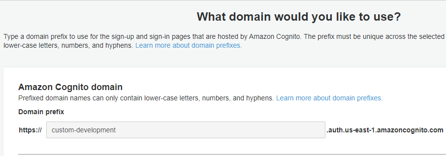 AWS Cognito domain prefix in client credentials flow