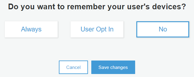 AWS Cognito User Pool App Client Opt In to remember device