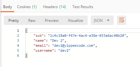 AWS Cognito User info as a response in implicit flow