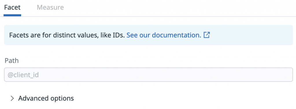 Datadog user-defined facet