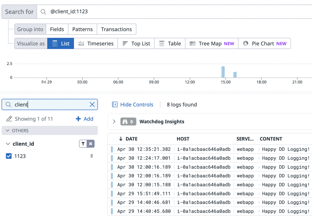 Datadog Search For Logs