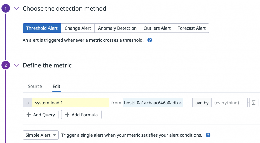 Datadog Monitor - Metric